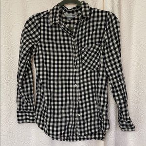 Black and White gingham check button down